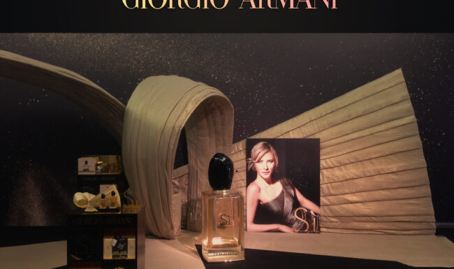 PLV georgio Armani, merchandising