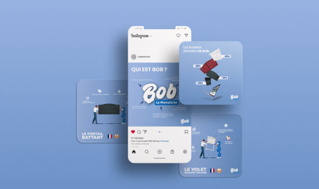 Visuels communication réseaux sociaux bob le menuisier