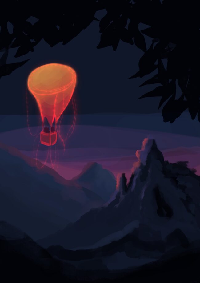 dessin digital montgolfière