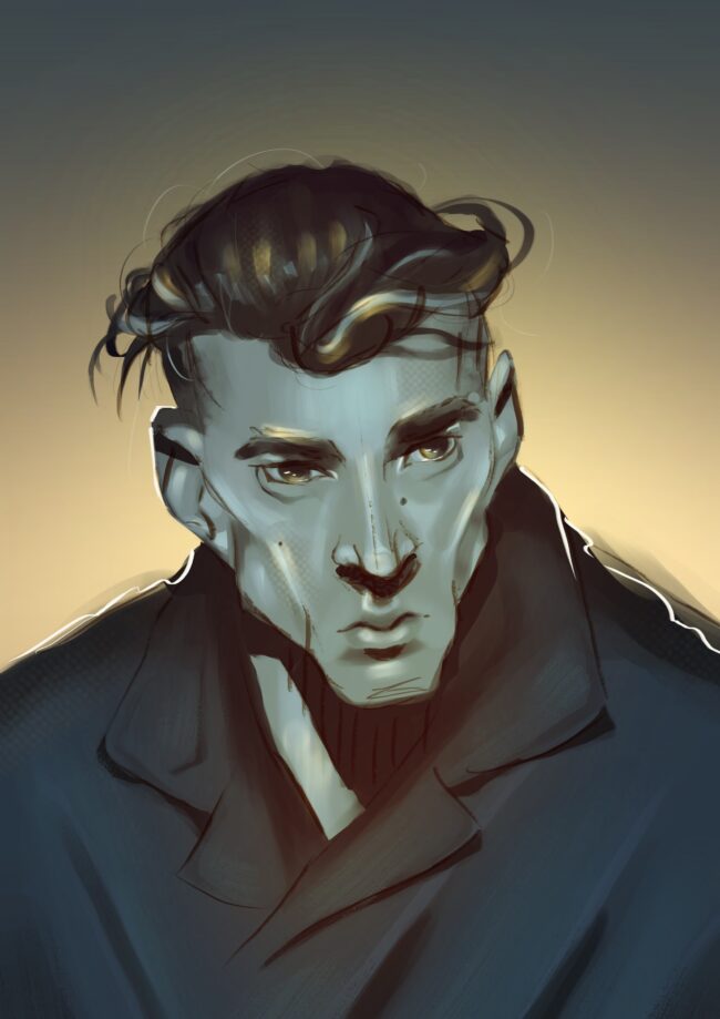 dessin digital portrait gangster